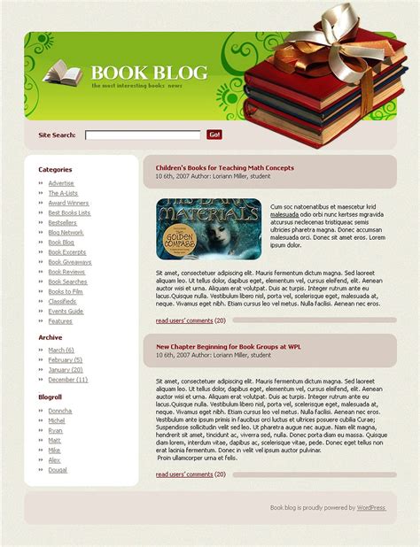 Books Wordpress Theme 16477