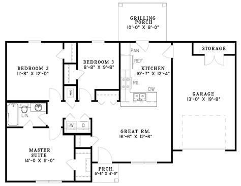 Country Style House Plan 3 Beds 1 Baths 965 Sqft Plan 17 3162