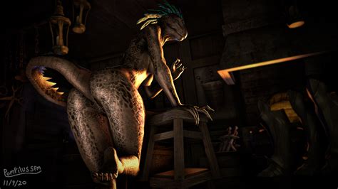 Rule 34 1girls 3d Anthro Argonian Ass Bethesda Softworks Feet Long Tail Looking At Viewer