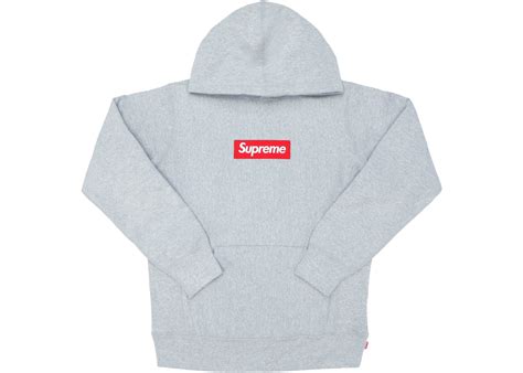 Supreme Box Logo Hoodie Heather Grey Fw16