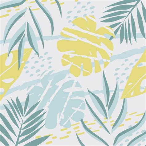 Premium Vector Abstract Colorful Background With Tropical Leaves In