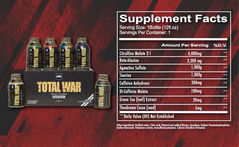 Amazon Com Redcon1 Total War RTD Ready To Drink Liquid Preworkout