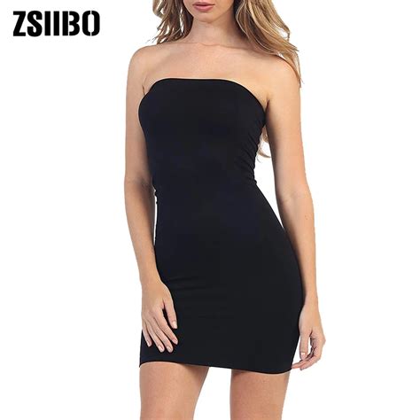 Summer Women Dress Strapless Stretchy Comfort Mini Sexy Tube Dress Lady