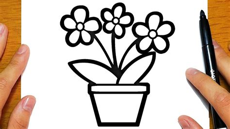 How To Draw A Flower Pot 💐 Easy Drawings Youtube