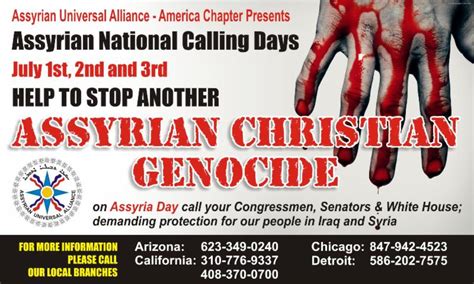 Usa Assyrian National Calling Days To Prevent The Assyrian Christian