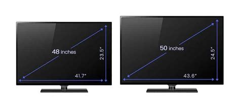 48inch And 50 Inch Tv Dimensions Tv Size Monitor Home Improvement