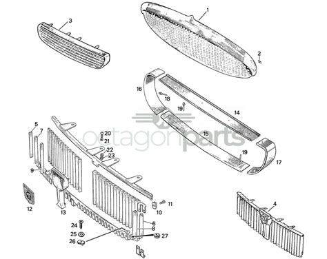 1 GRILLE Austin Healey Sprite MK1 chrome - Octagon Parts