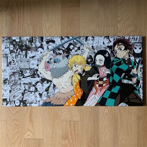 Demon Slayer Painting Anime Canvas Art Anime Canvas Painting