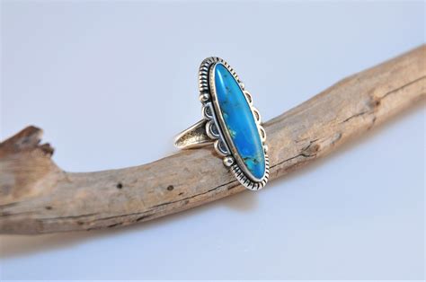 Bell Trading Post Sterling Silver Turquoise Ring Size 7 1 4 Etsy