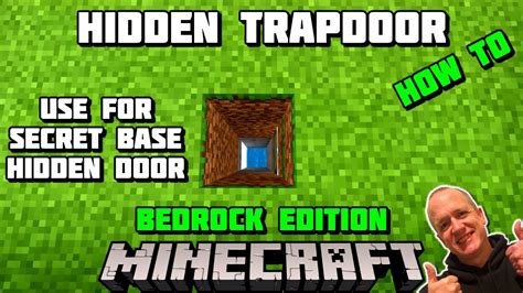 Hidden Trapdoor Minecraft 1x1 Flush 120 Bedrock Edition Use For