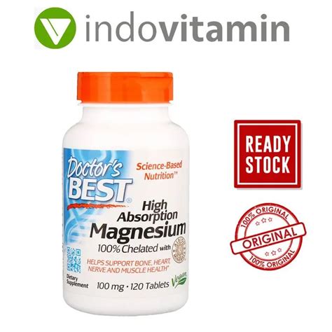Magnesium 100 Mg 120 Tablets Doctors Best Doctors High Absorption
