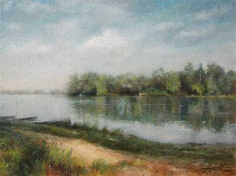 Down The River Landscape Oil Painting Fine Arts Gallery Original