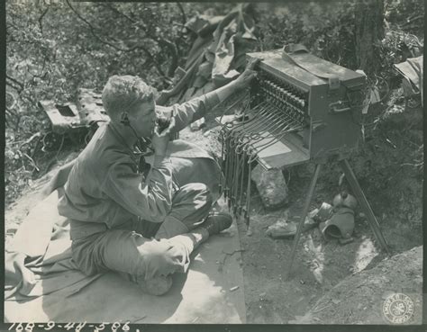 A Soldier Operates Switchboard At Which Field Lines From Division