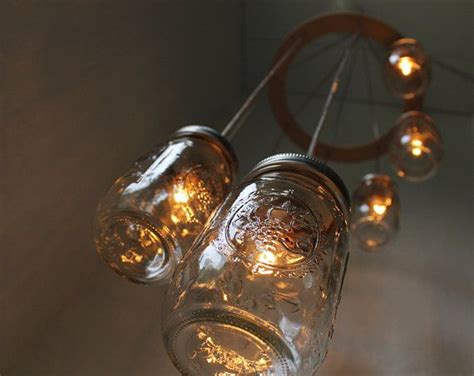Spiral Mason Jar Chandelier Rustic Hanging Pendant Lighting Fixture 8