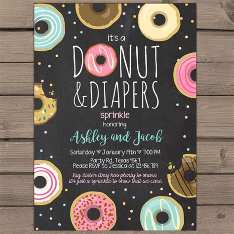 Here are tons of great baby sprinkles ideas, along with easy instructions on how to plan a baby sprinkle shower. Editable Donut and Diapers Sprinkle Invitation Sprinkled ...