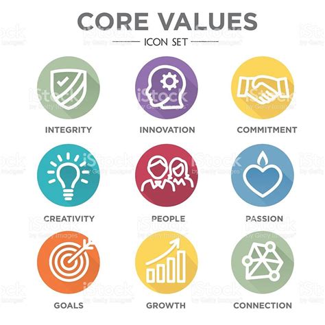 Company Core Values Outline Icons Stock Vector Art And More Company