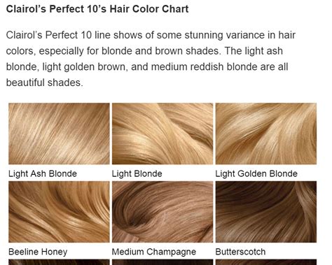 Clairol Perfect 10 Hair Color Chart Online Shopping