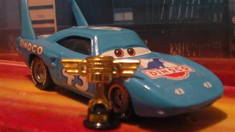 Global Trade Starts Here Disney Pixar Cars Race O Rama 82 Damaged King Diecast Car Mattel