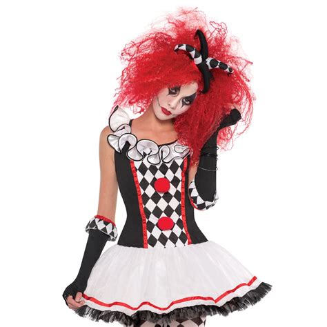 scary halloween sexy ladies clown jester harley quinn honey fancy dress costume ebay