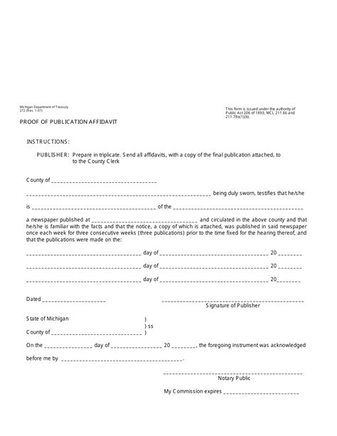 Form 272 Fill Out Sign Online And Download Printable Pdf Michigan
