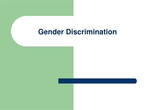 Ppt Gender Discrimination Powerpoint Presentation Free Download Id