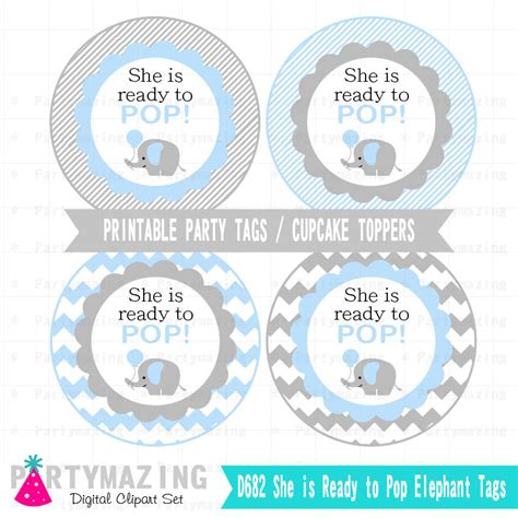 You'll find games that are hilarious, serious, and touching. Blue Elephant Baby Shower Tags Printable Stickers Cupcake