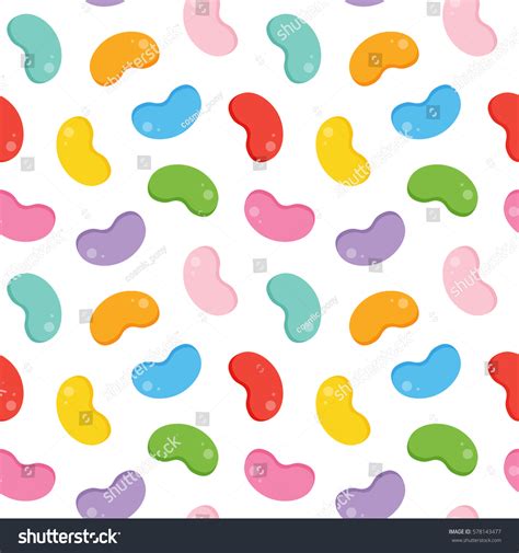 Cute Colorful Jelly Beans Candies Seamless Stock Vector Royalty Free