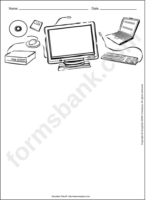 Computers Writing Paper Template Printable Pdf Download