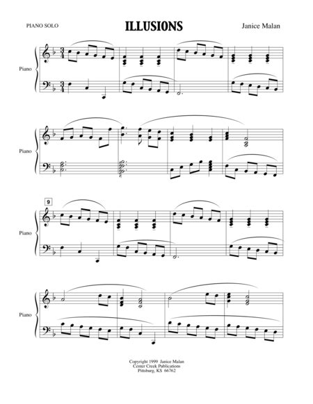 Illusions For Piano Solo Free Music Sheet