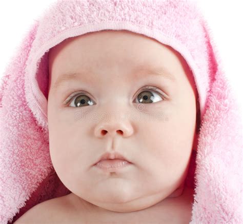 Cute Baby With Pink Towel Stock Image Image Of Child 18191901
