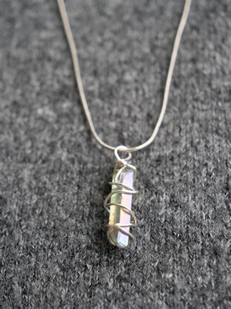 Wire Wrapped Crystal Necklace Etsy