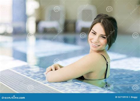 Pretty Young Woman In The Pool Stock Photo Image Of Girl Beautiful