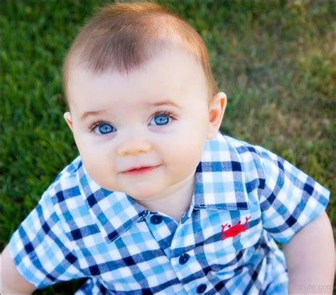 Stylish Baby Boy With Blue Eyes