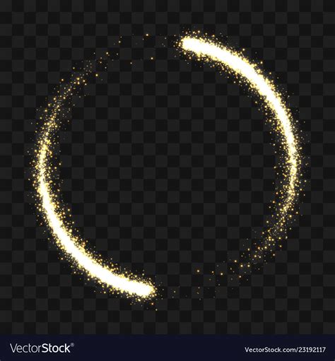 Gold Sparkling Glitter Circle Of Light Particles Vector Image