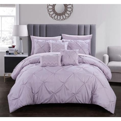 Chic Home Design Hannah 10 Piece Lavender Queen Comforter Set In The