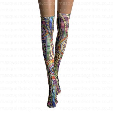 Stain Glass Thigh High Stockings Masquerade Costume Hire