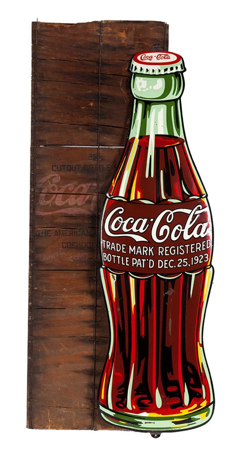 Antique Advertising Coca Cola Bottle Sign W Crate • Antique Advertising