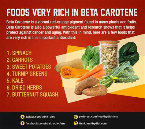 Kale and spinach are also great sources, as ods points out that half a cup has 190 and 230 % of the recommended daily intake, respectively. Foods Very Rich In Beta Carotene | Beta carotene, Health ...