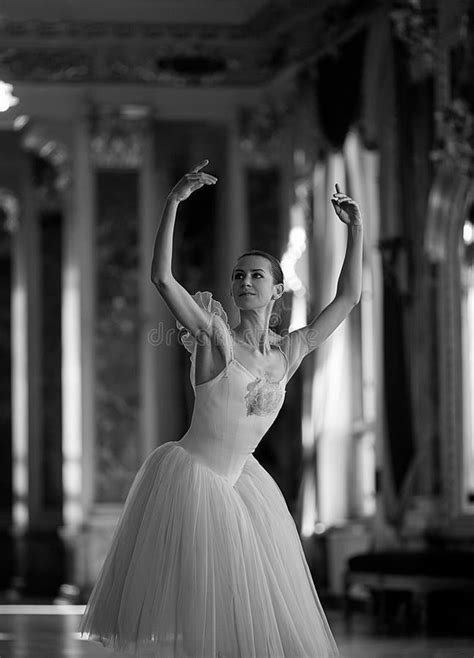 Beautiful Ballerina Dancing In A Luxurious Hall Against The Window Stock Image Image Of Grace