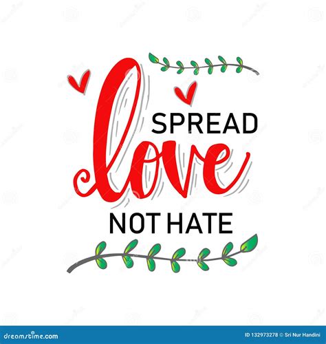 Spread Love Hand Lettering Inscription Stock Vector Illustration Of