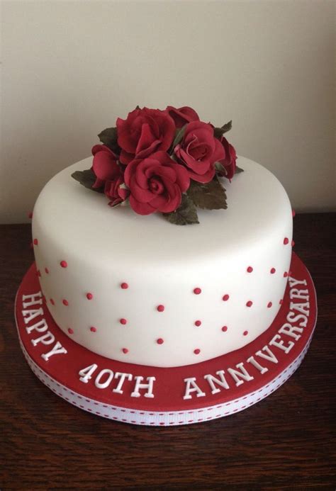 While a lot of anniversary celebrations differentiate between the modern and traditional symbol, or gift, the 55th wedding anniversary does not. Ruby anniversary cake | 40th wedding anniversary cake ...