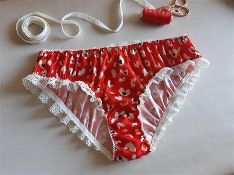 red silk panties with hearts silk lingerie silk knickers etsy