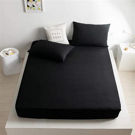 Uk Black Fitted Sheet Double