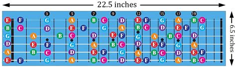 Color Coded Guitar Fretboard Note Chart Quality Music Gear