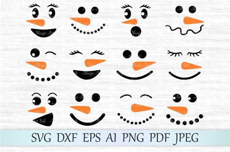 Free Snowman SVG, Snowman faces SVG, Christmas SVG, Happy new year SVG