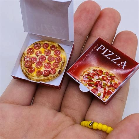 Miniature Pizza Pepperoni With A Boxminiature Foodminiature Bakery