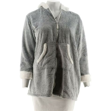 Climateright By Cuddl Duds Cuddl Duds Frosted Fleece Zip Up Robe