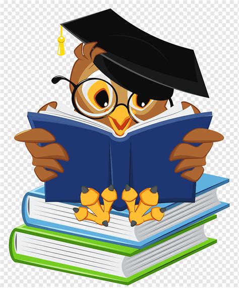 Graduation Ceremony Owl Square Academic Cap Icon Owl With School Books