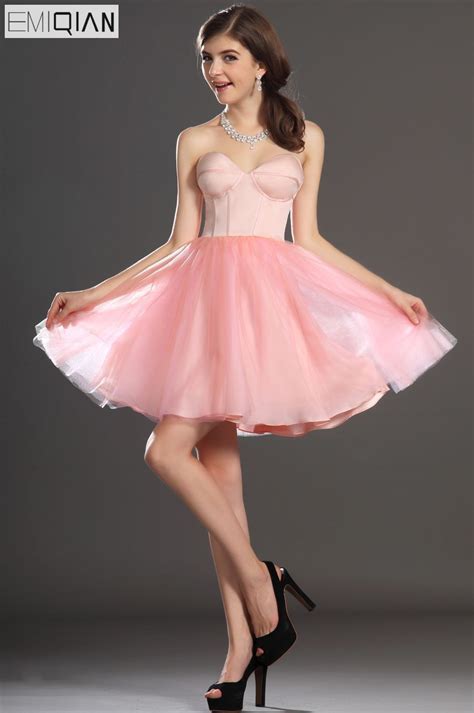 Freeshipping New Fantastic Strapless Sweetheart Short Prom Dress Pink Cocktail Dress In Cocktail
