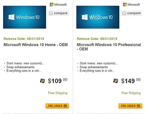 Windows 10 Release Date Pricing Tipped By Online Retailer Techfoogle